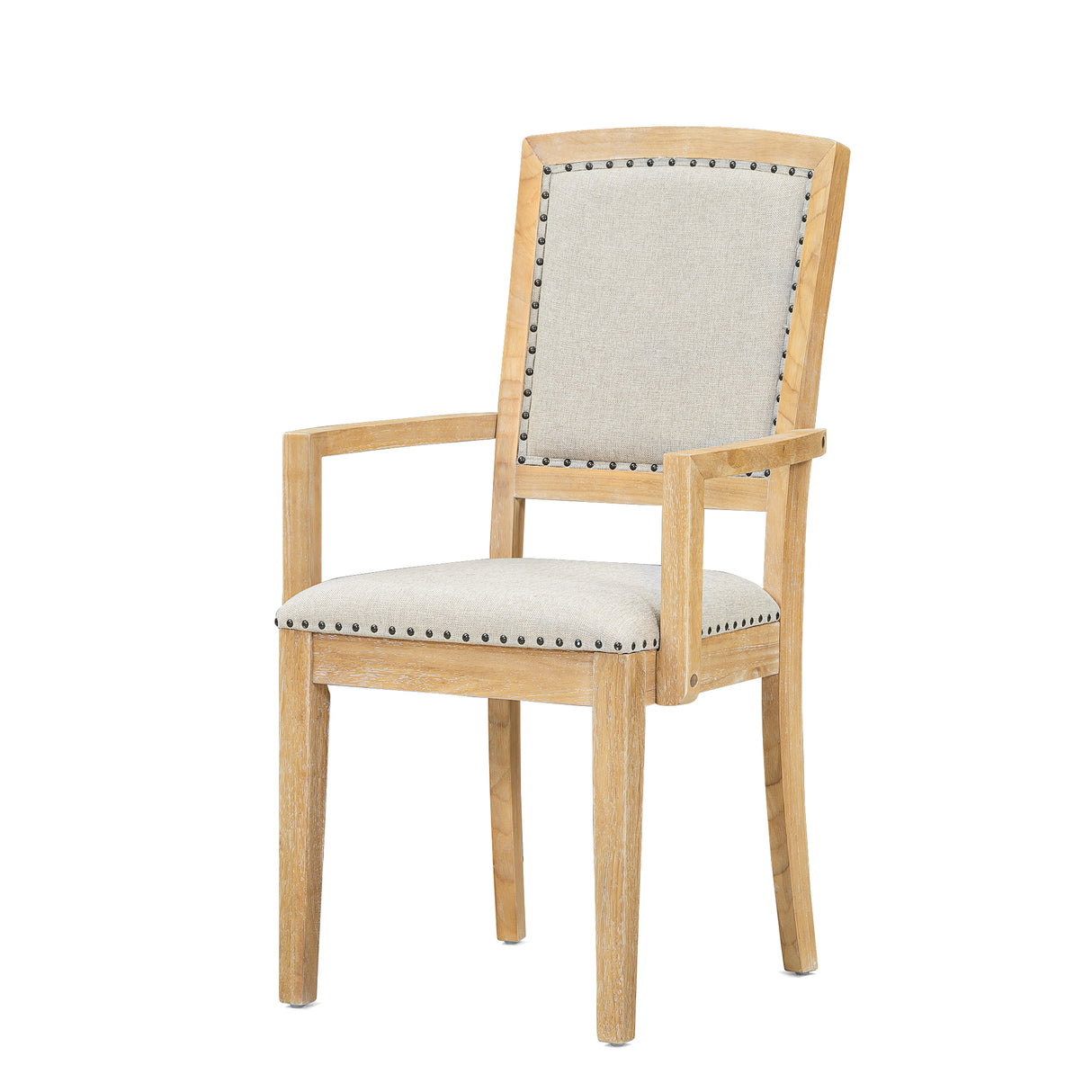 TOPMAX expandable 84 inch dining table set with 24 inch detachable leaves, 6 armless chairs and 2 armchairs 9 pieces natural