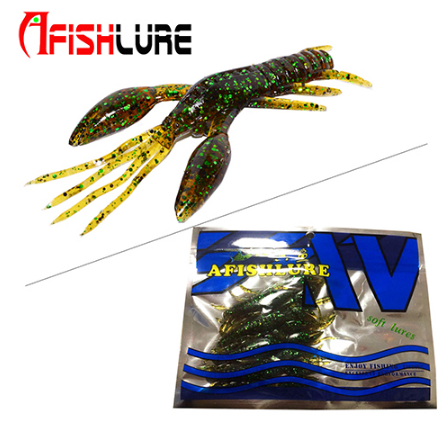 AFISHLURE 4pcs/lot AR-14 hammer Crab clamp Shrimp 80mm 5.5g claw Bait artificial lure sauce green bait Swimbait Fake