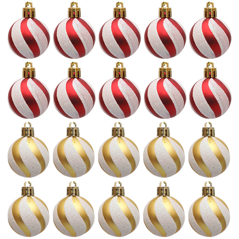 Christmas Ball Decoration Red and White Threaded Christmas Tree Hanging Decoration Hand drawn Christmas Ball Plastic - V.I.P Digital Presence