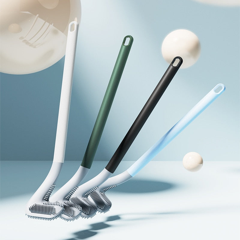 Silicone Toilet Brush Non-slip Long Handle Toilet Cleaning Brush Toilet Cleaning Brush Bendable Silicone TPR Brush Head Bathroom - V.I.P Digital Presence