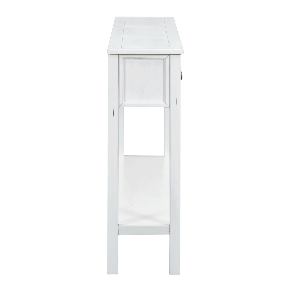 TREXM Rustic Entryway Console Table, 60" Long Sofa Table with two Different Size Drawers and Bottom Shelf for Storage (Antique W