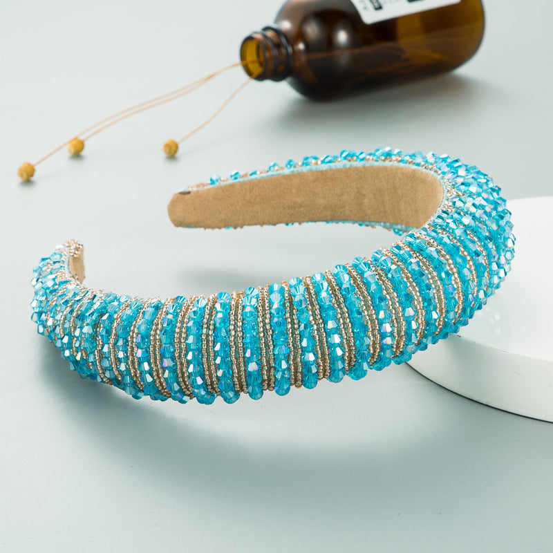 Hair Hoop Hand-woven Beaded Head Hoop Female Baroque Sponge Hair Bundle Korean Face Wash Hair Accessories - V.I.P Digital Presence