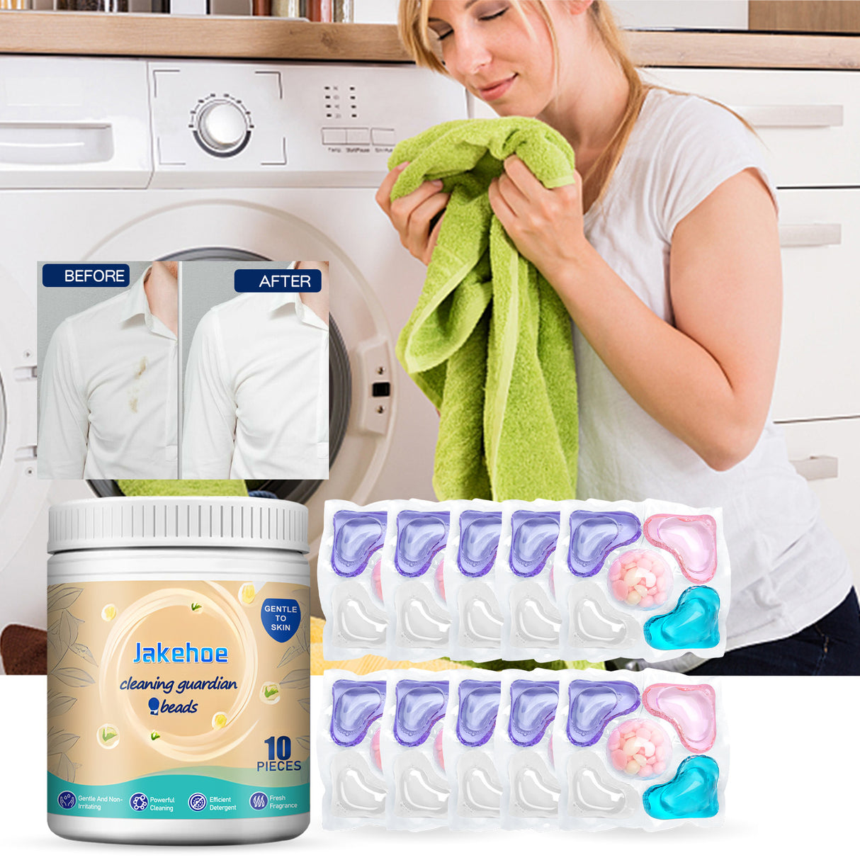 Cleaning Guardian Beads, Gently Clean Oil Stains And Stains With Long Lasting Fragrance Laundry Gel - V.I.P Digital Presence