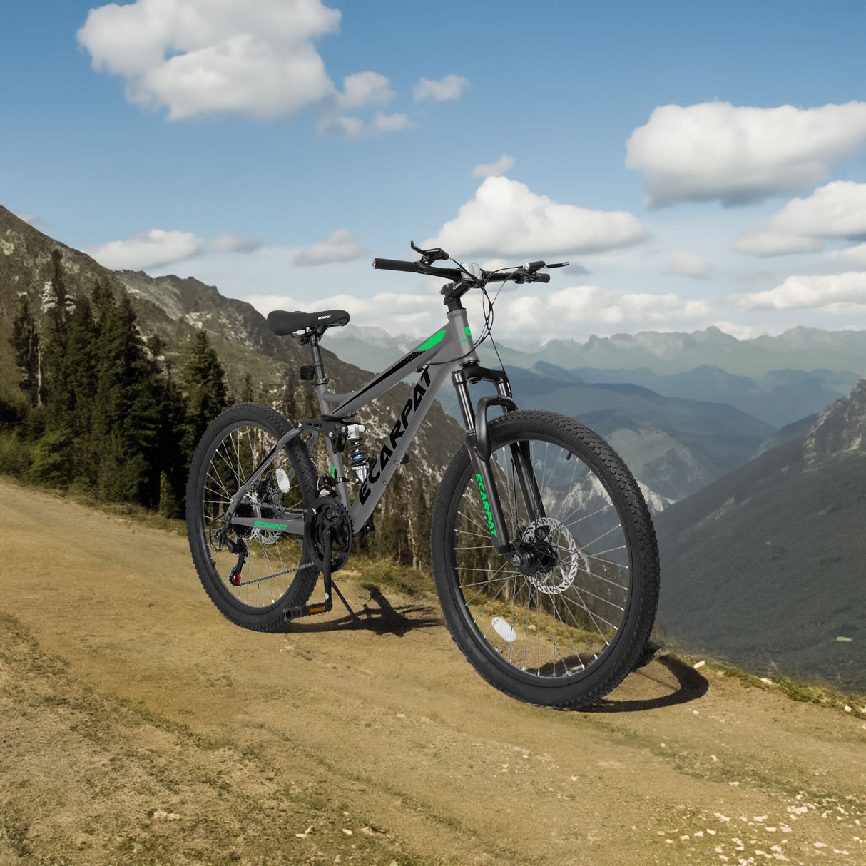 A2660 Ecarpat Mountain Bike 26 inch wheels, carbon steel frame disc brake thumb shift front fork rear shock absorber bike - V.I.P Digital Presence