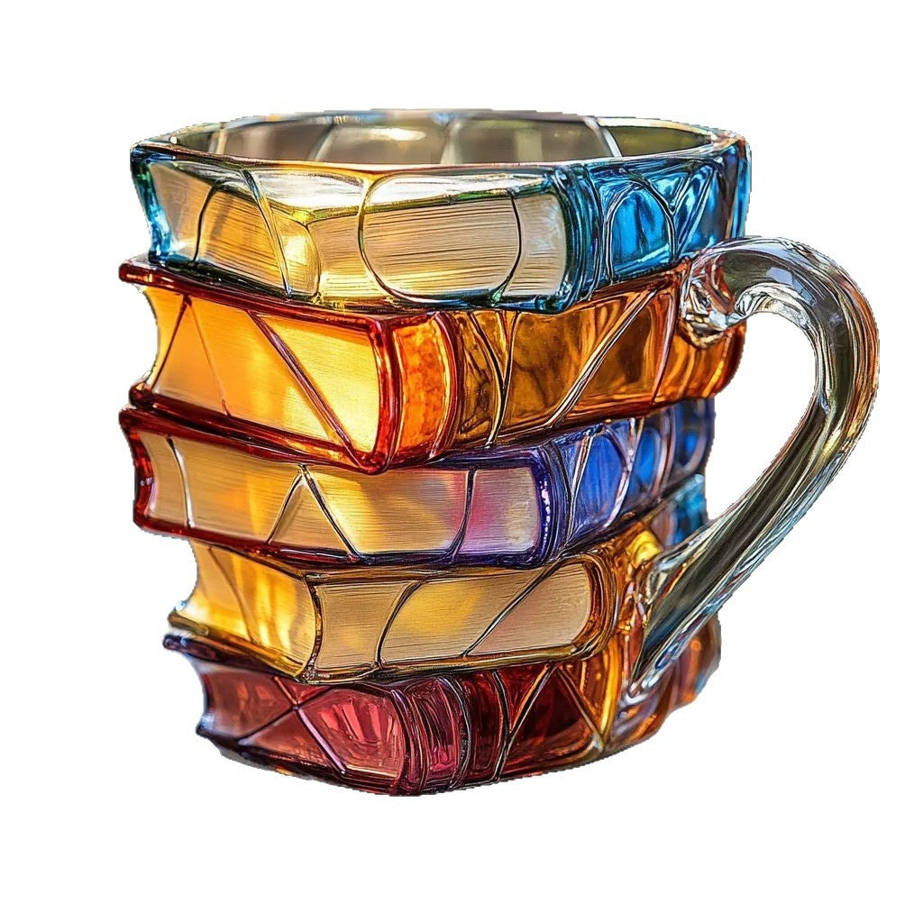 Colorful Books Coffee Cup Unique Stacked Books Coffee Cup - V.I.P Digital Presence