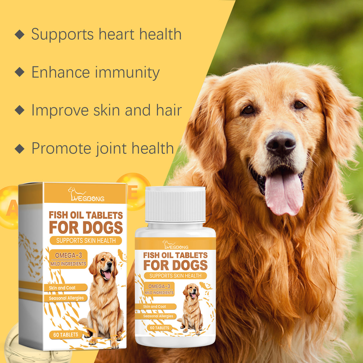Dog Multi-Dimensional Fish Oil Tablet Pet Dog Hair Care Moisturize Skin Care Pet Health - V.I.P Digital Presence