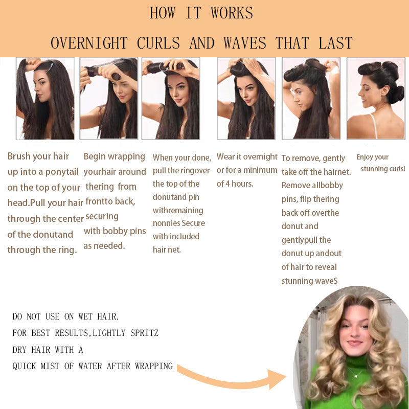 Sleeping lazy heatless hair curler simple big wave bold curling iron - V.I.P Digital Presence