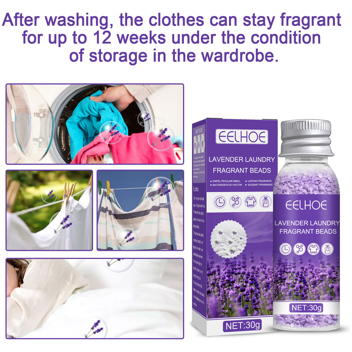 Lavender Laundry Perfume Beads, Laundry Decontamination Protective Clothing Soft Lasting Fragrance Beads - V.I.P Digital Presence