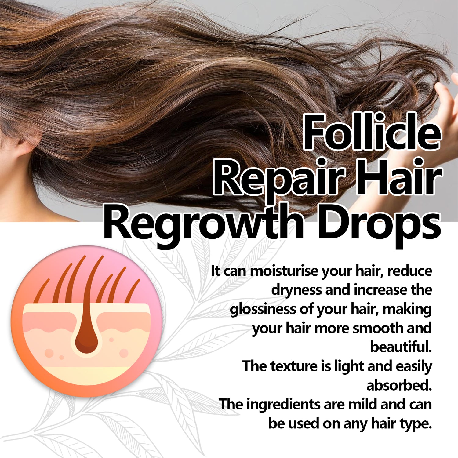 Follicle Repair Hair Regrowth Drops, Hair Protection Strong And Solid Hair Thickening Scalp Nourishing Massage Lotion - V.I.P Digital Presence