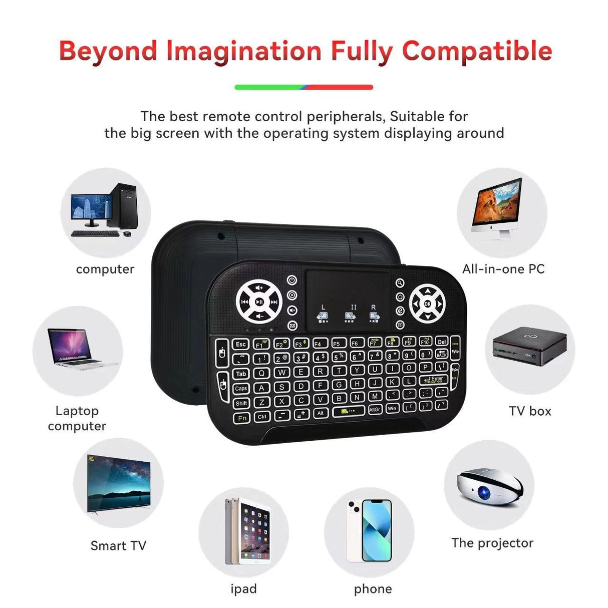 N8 Air Mini Flying Mouse Keyboard RGB Colorful Backlit Small Keyboard Smart TV Remote Control Portable - V.I.P Digital Presence