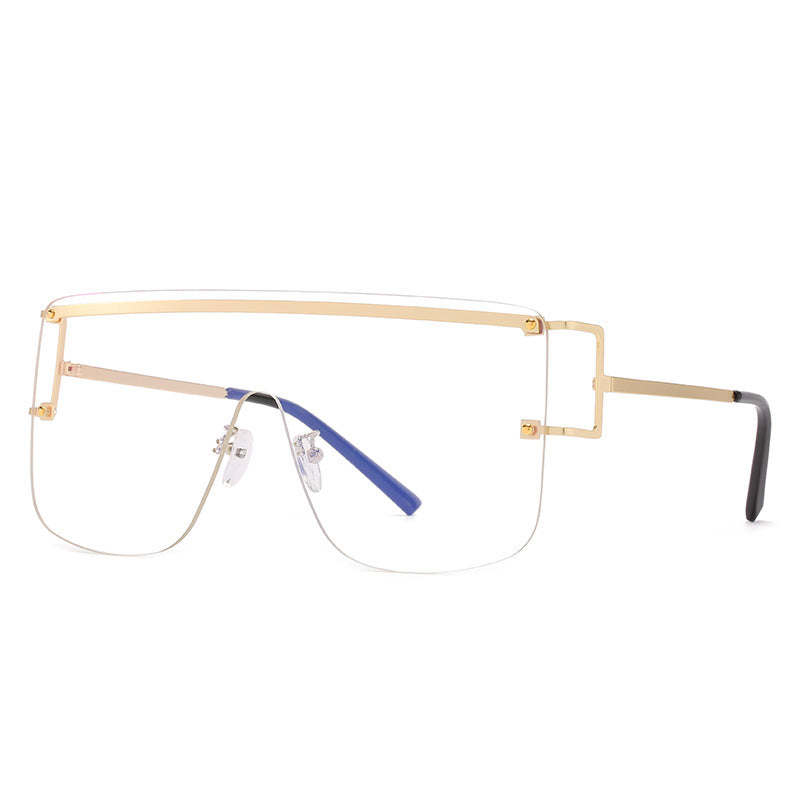 New Style One Piece Sunglasses Fashion Rimless Sunglasses Women's Trendy Sunglasses