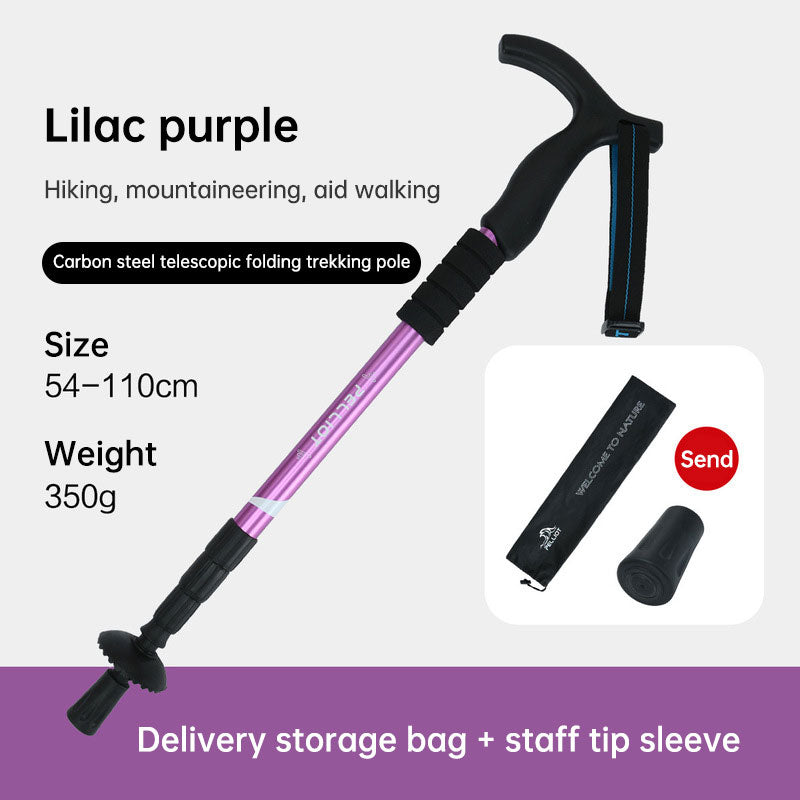 Outdoor telescopic climbing stick aluminum alloy crutches portable walking stick portable climbing equipment - V.I.P Digital Presence