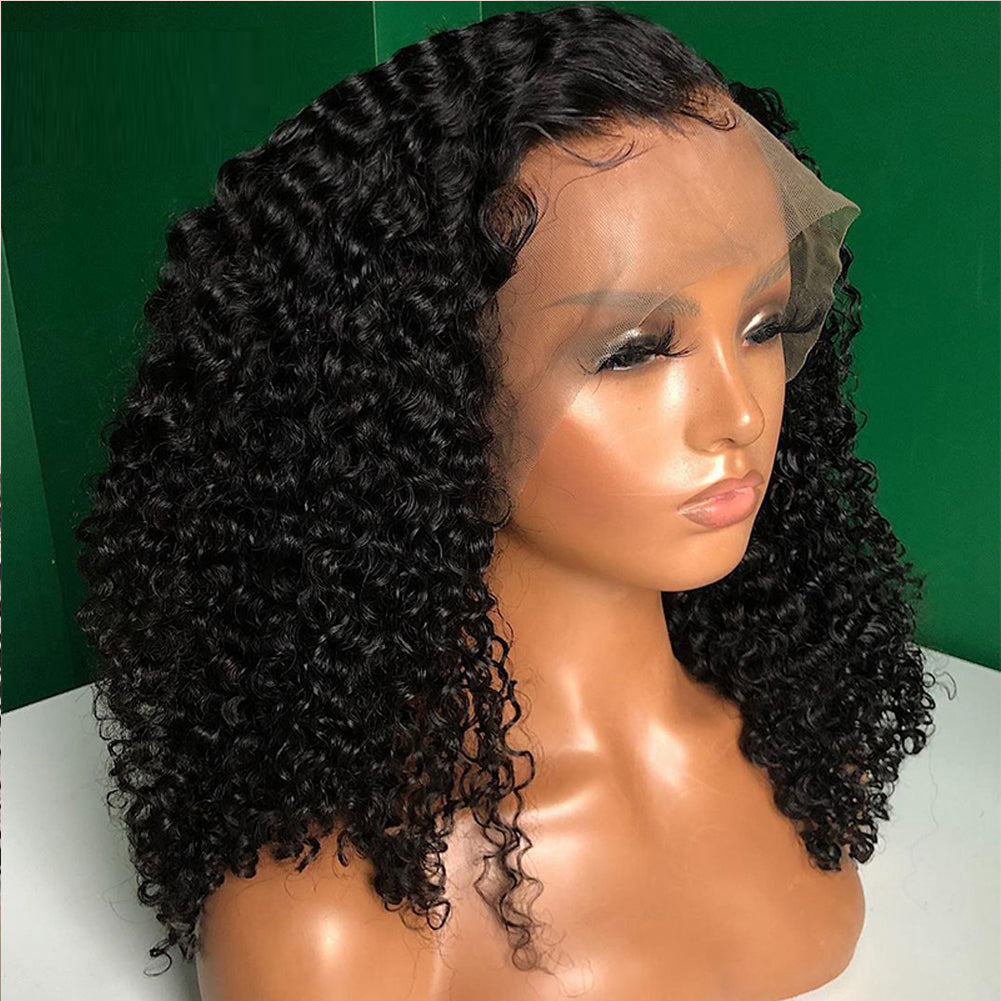 Wig Female Curly Hair Black Small Curly Curly Wig High Temperature Silk Chemical Fiber Front Lace Headgear - V.I.P Digital Presence