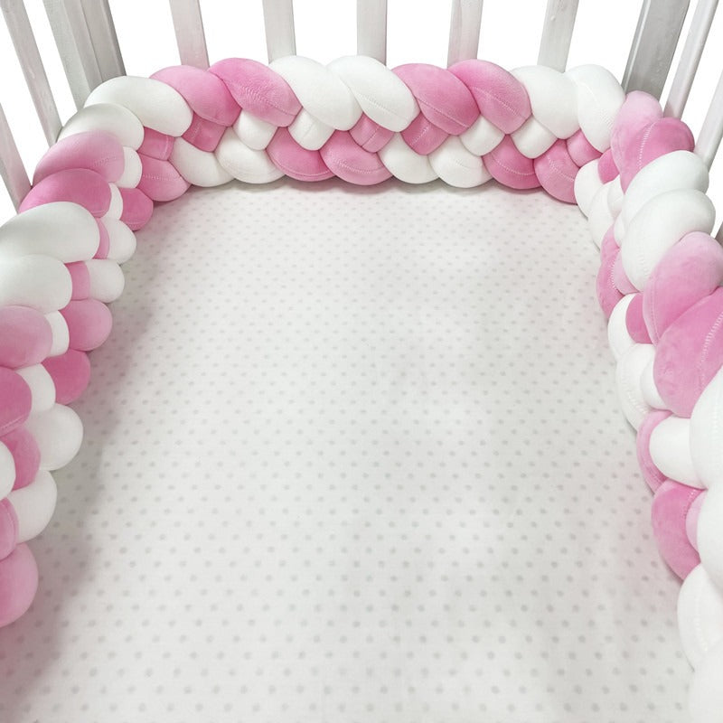 Woven baby bed surround anti-collision strip four strand Fried Dough Twists braid wrapped around the bed surround ins baby child - V.I.P Digital Presence