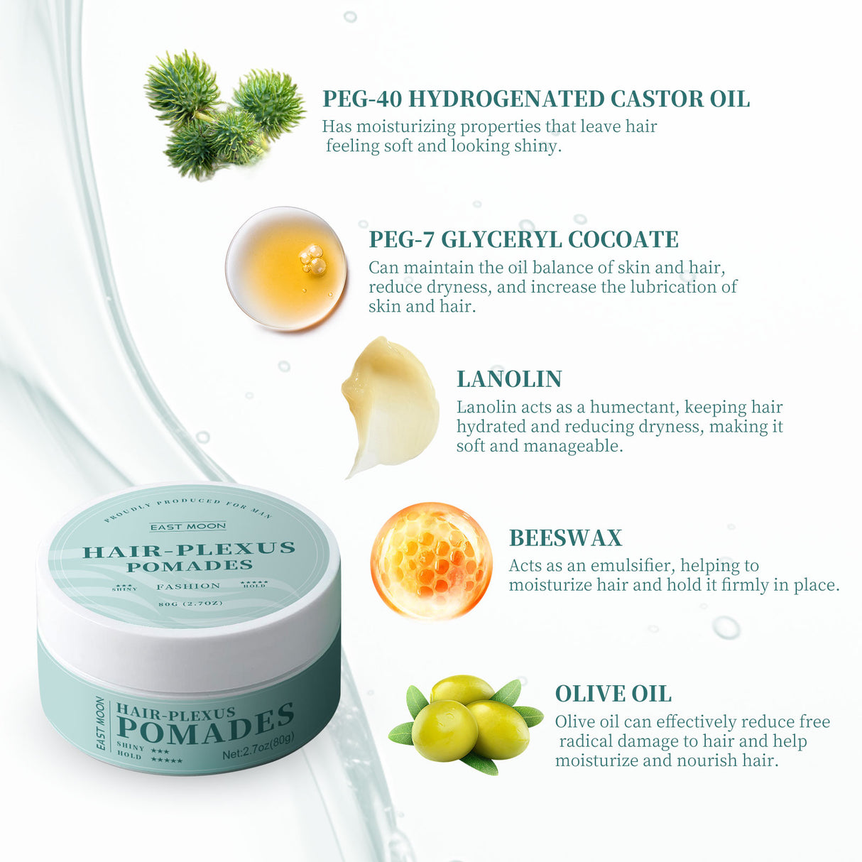 Hair-Plexus Pomades, Anti-Frizz Hair Care Moisturizing Shine Styling Gel Natural Volume - V.I.P Digital Presence