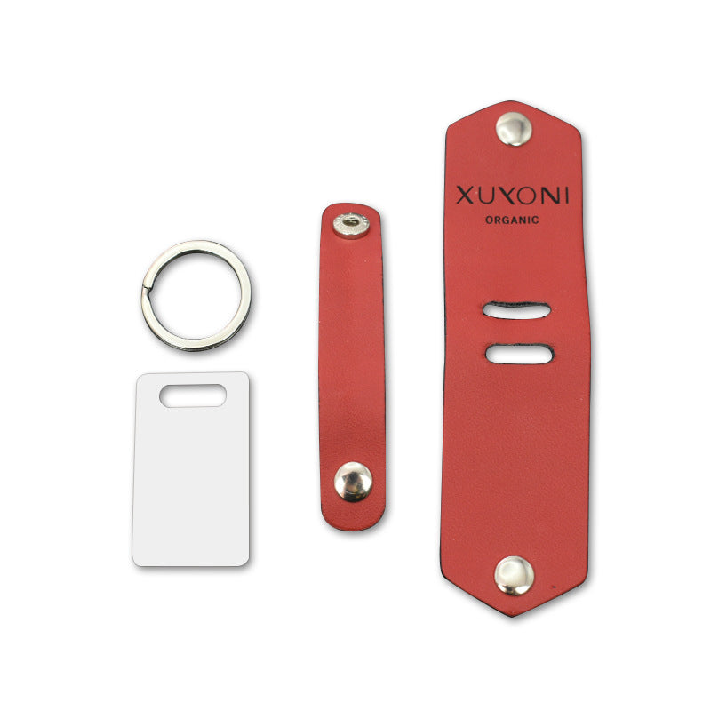 Blank heat transfer leather detachable keychain laser multifunctional DIY leather keychain leather overprint photo - V.I.P Digital Presence