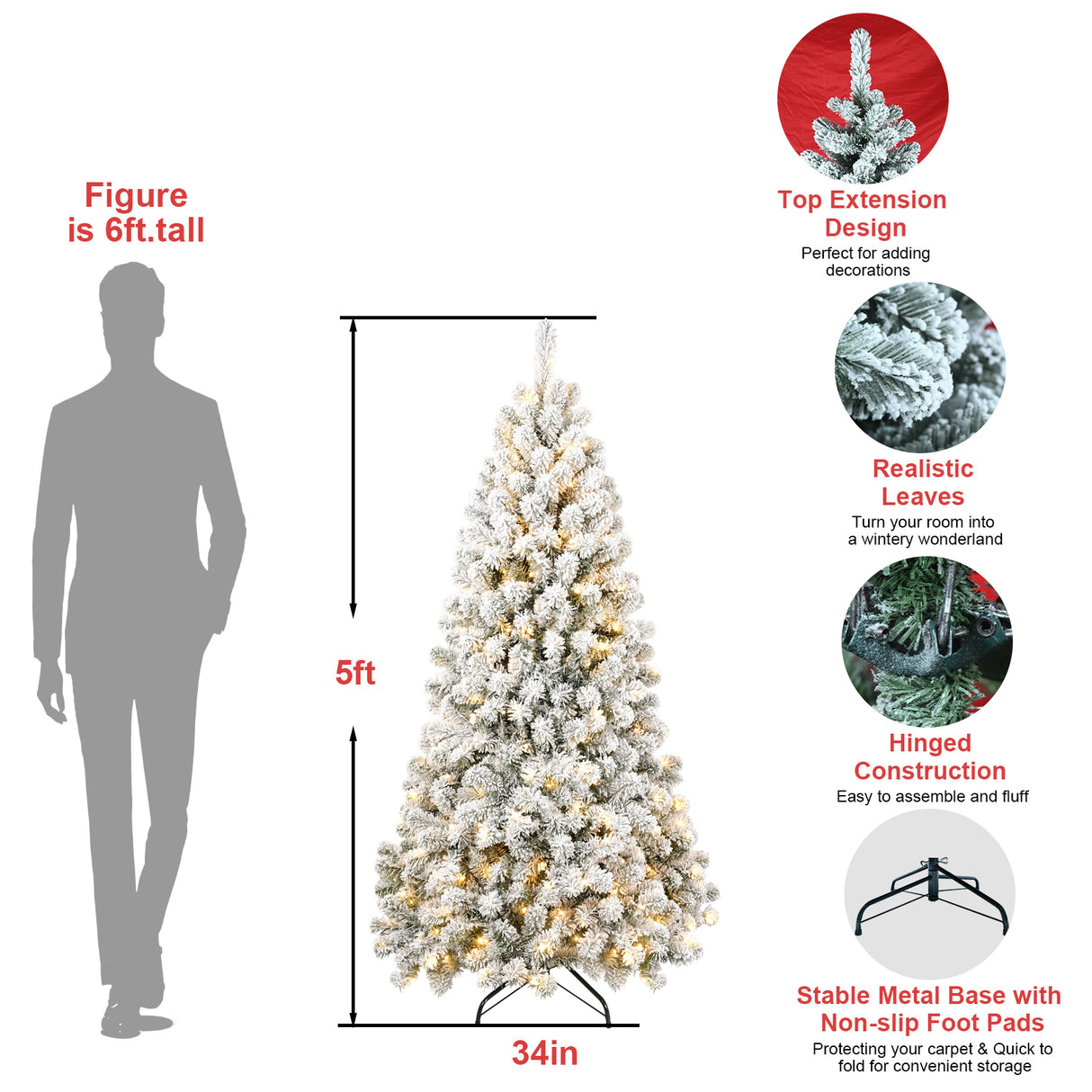 7FT PVC Memory Wire Christmas tree (With Light) - V.I.P Digital Presence