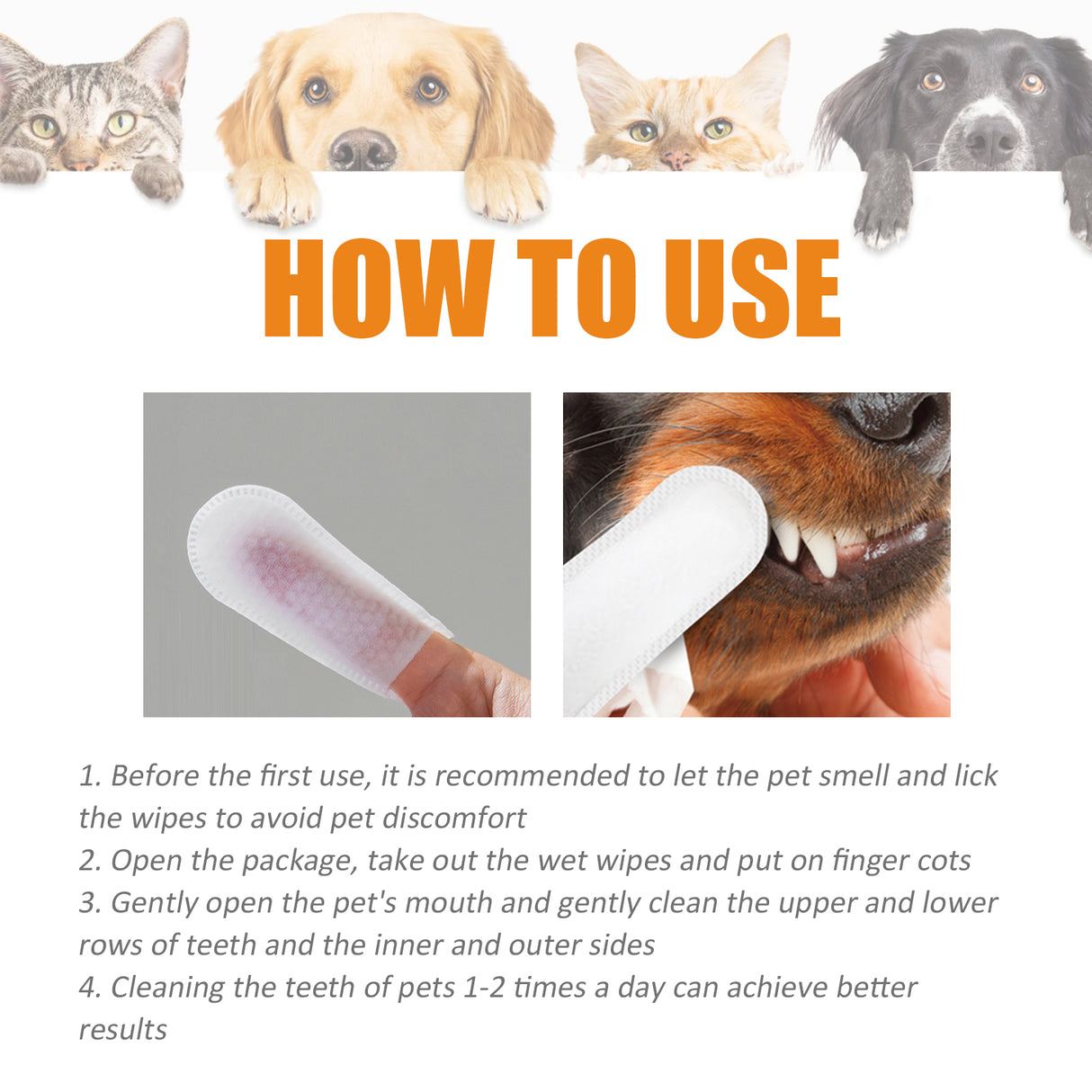 Dog Cat Tooth Cleaning Finger Set, Pet Breath Fresh Remove Tartar Stones Teeth Clean Finger Set - V.I.P Digital Presence