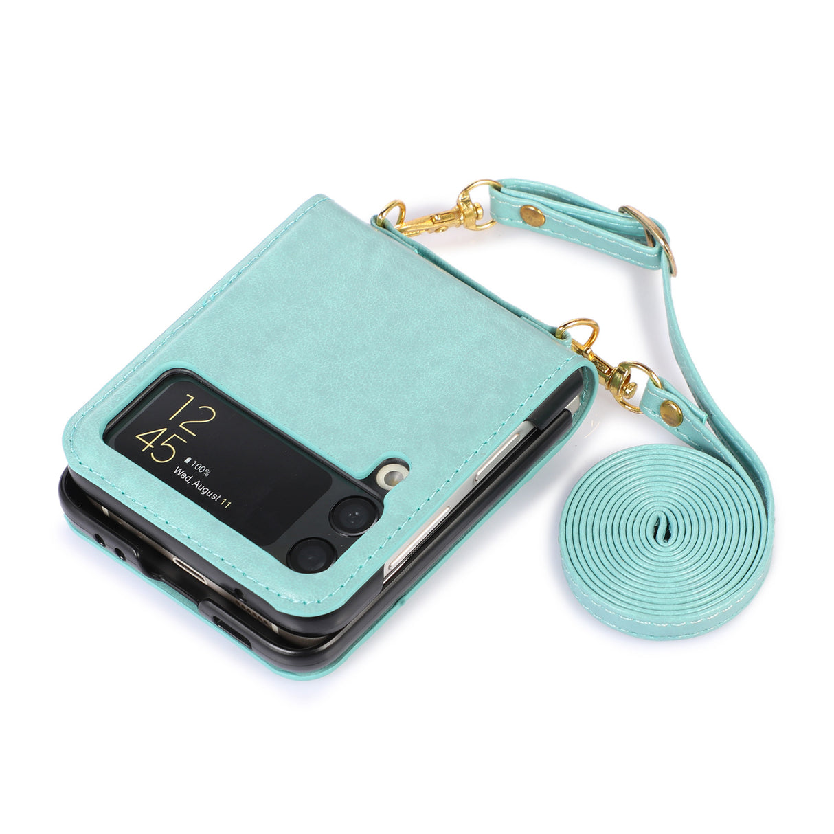 New Samsung Z Flip5 Folding Screen Phone Case with Diagonal Span Galaxy Z Flip4 Card Insertion Protective Cover - V.I.P Digital Presence