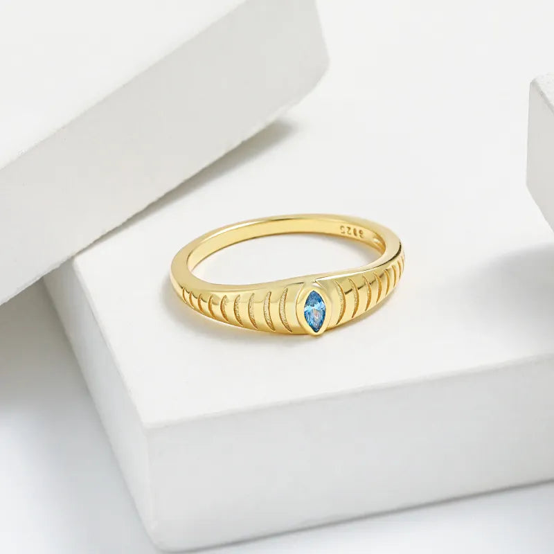 925 Sterling Silver Inlaid Zircon Ring - V.I.P Digital Presence