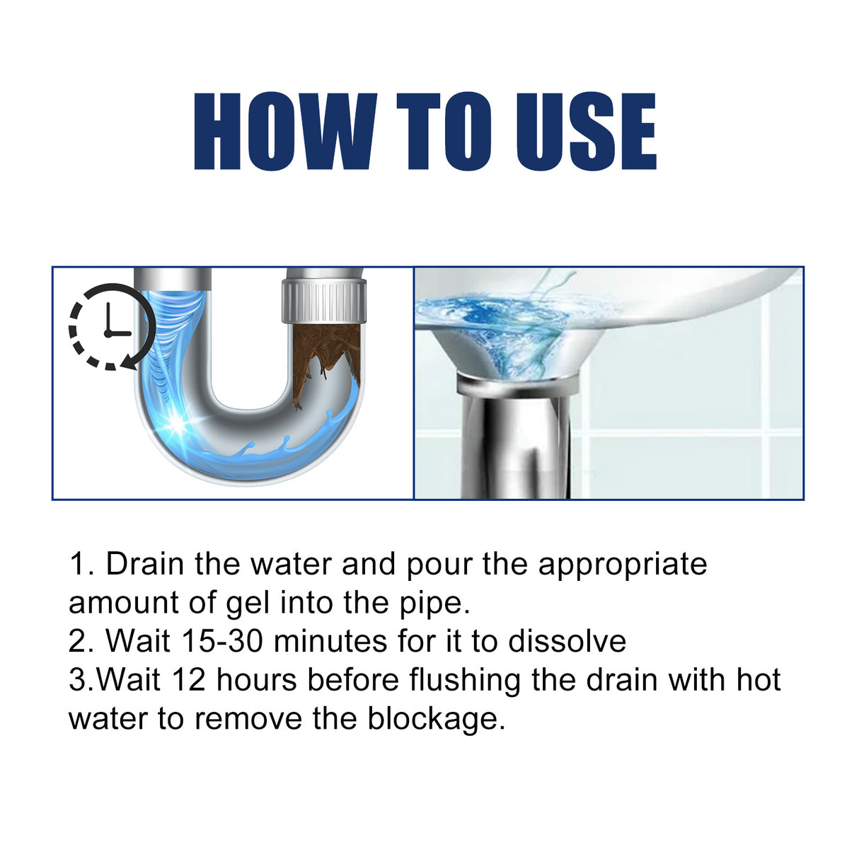 Pipe Unclog Gel, Sewer Multi-Effect Dissolving Pipe Obstruction Unblocking Agent - V.I.P Digital Presence
