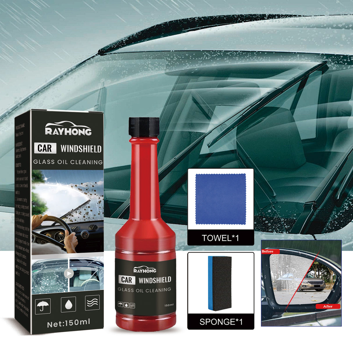 Car Windshield Cleaner, Car Windshield Cleaning Stains Rainproof And Fogging Cleaner - V.I.P Digital Presence