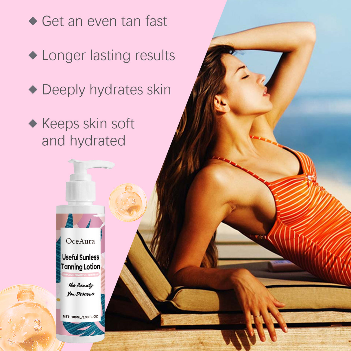 Tanning Lotion Summer Outdoor Gentle Moisturizing Refreshing Repair Gel For Wheat Tan Skin