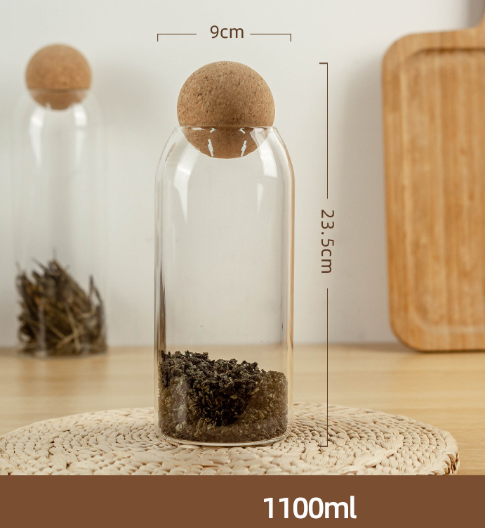 Food Storage Glass Jar with Wood Lid Ball Clear - V.I.P Digital Presence