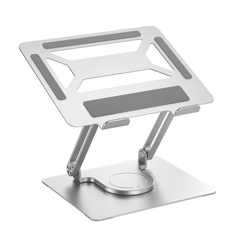 Soporte de aluminio para portátil de oficina, soporte de refrigeración para computadora, doble poste, plegable, rotación continua de 360 grados
