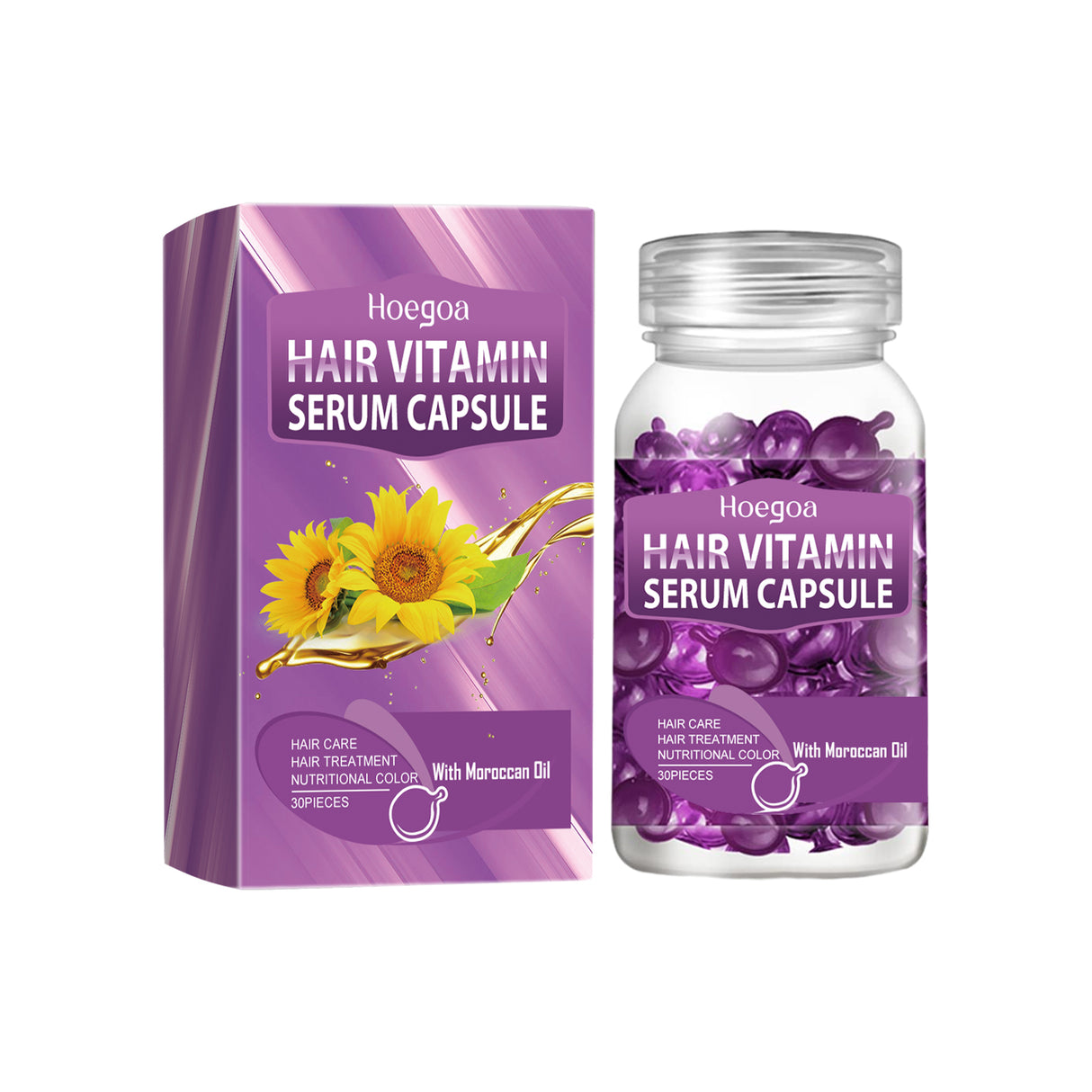 Purple Hair Essential Oil Care Capsules, Improves Dry Hair Knotting And Broken Dandruff Cleaning - V.I.P Digital Presence