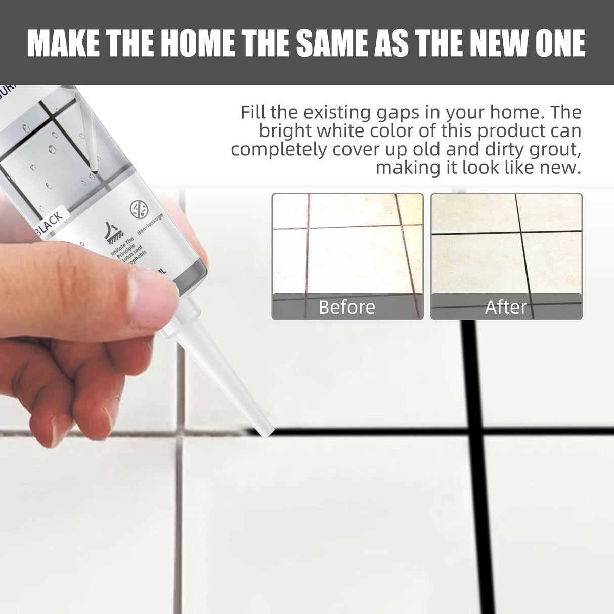 Tile Refill Agent, Kitchen Bathroom Waterproof Floor Mildew Proof Joint Tile Tip Sealant - V.I.P Digital Presence