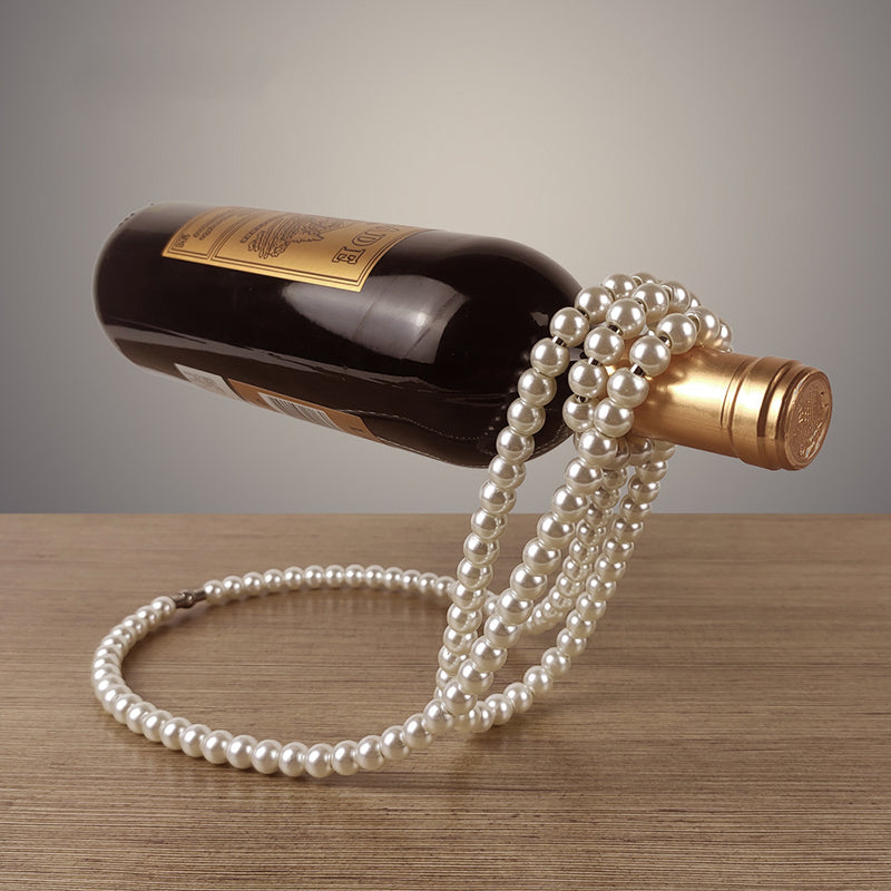 Pearl Necklace Stainless Steel Wine Rack Wine Pedestal Clamp Holder Suspension Champagne Whisky Small Ornaments - V.I.P Digital Presence