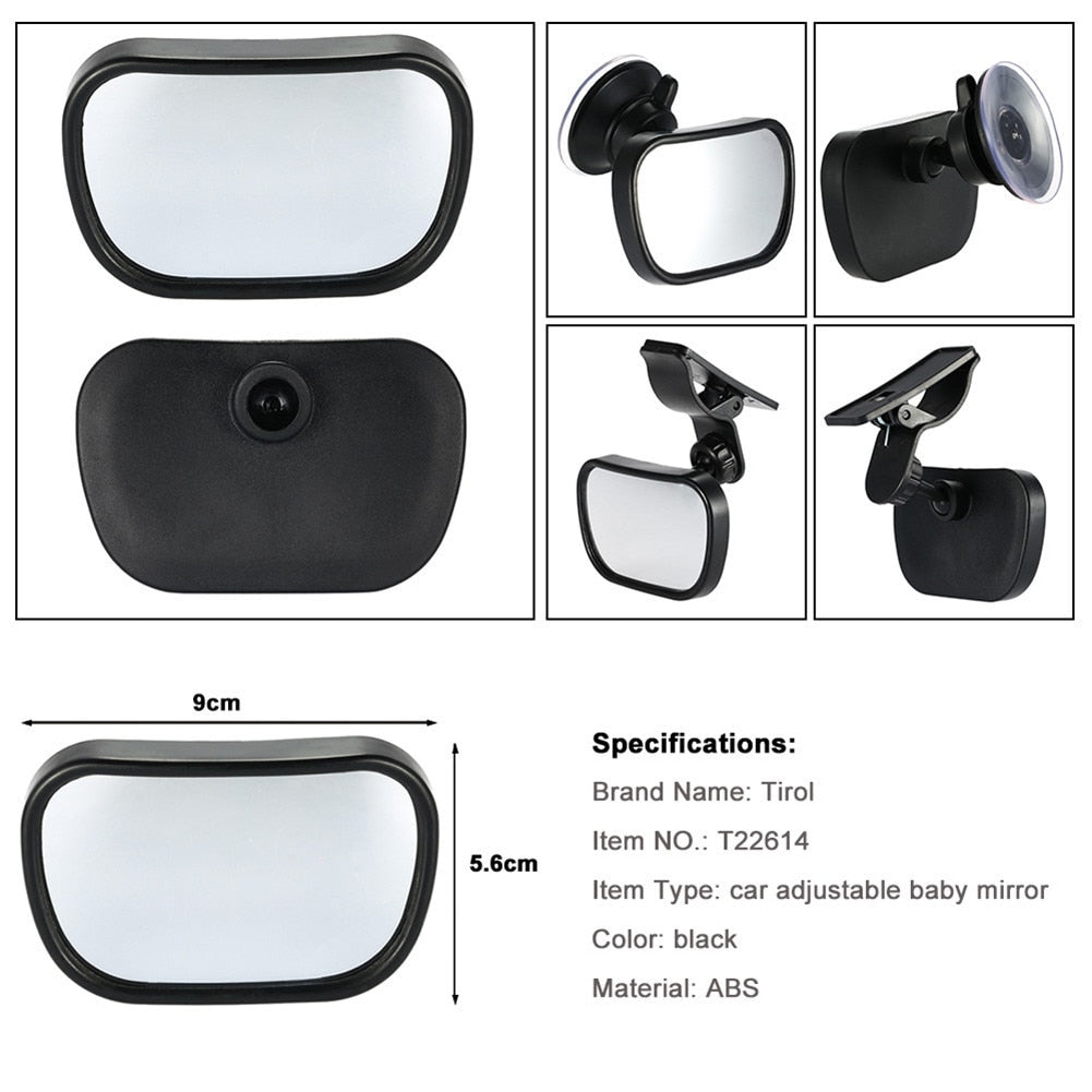 2 in 1 Mini Safety Car Back Seat Baby View Mirror Adjustable Baby Rear Convex Mirror Car Baby Kids Monitor - V.I.P Digital Presence