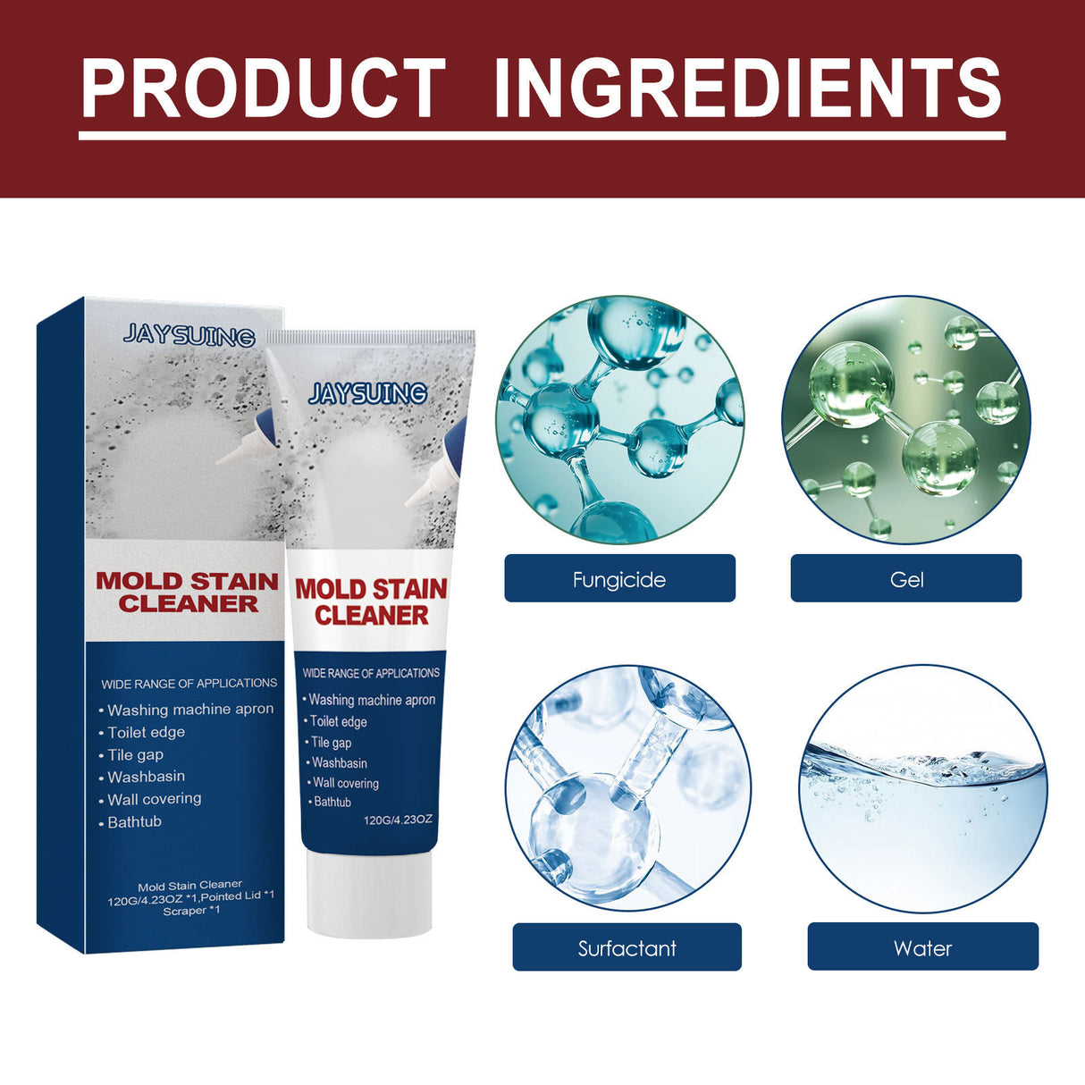 JAYSUING Mildew Removal Gel, Household Mildew Remover To Remove Mildew Stains Bathroom Kitchen White Wall Mildew Cleaner - V.I.P Digital Presence