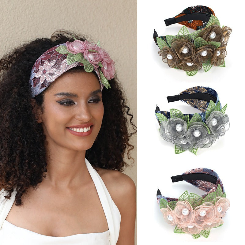 Fashionable handmade fabric exaggerated flower headwear - V.I.P Digital Presence
