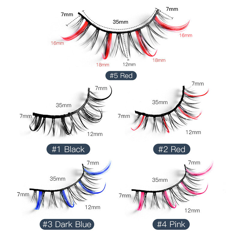 Color false eyelashes 5D multi-layer thick cross mink eyelashes 5 pairs of eyelashes - V.I.P Digital Presence