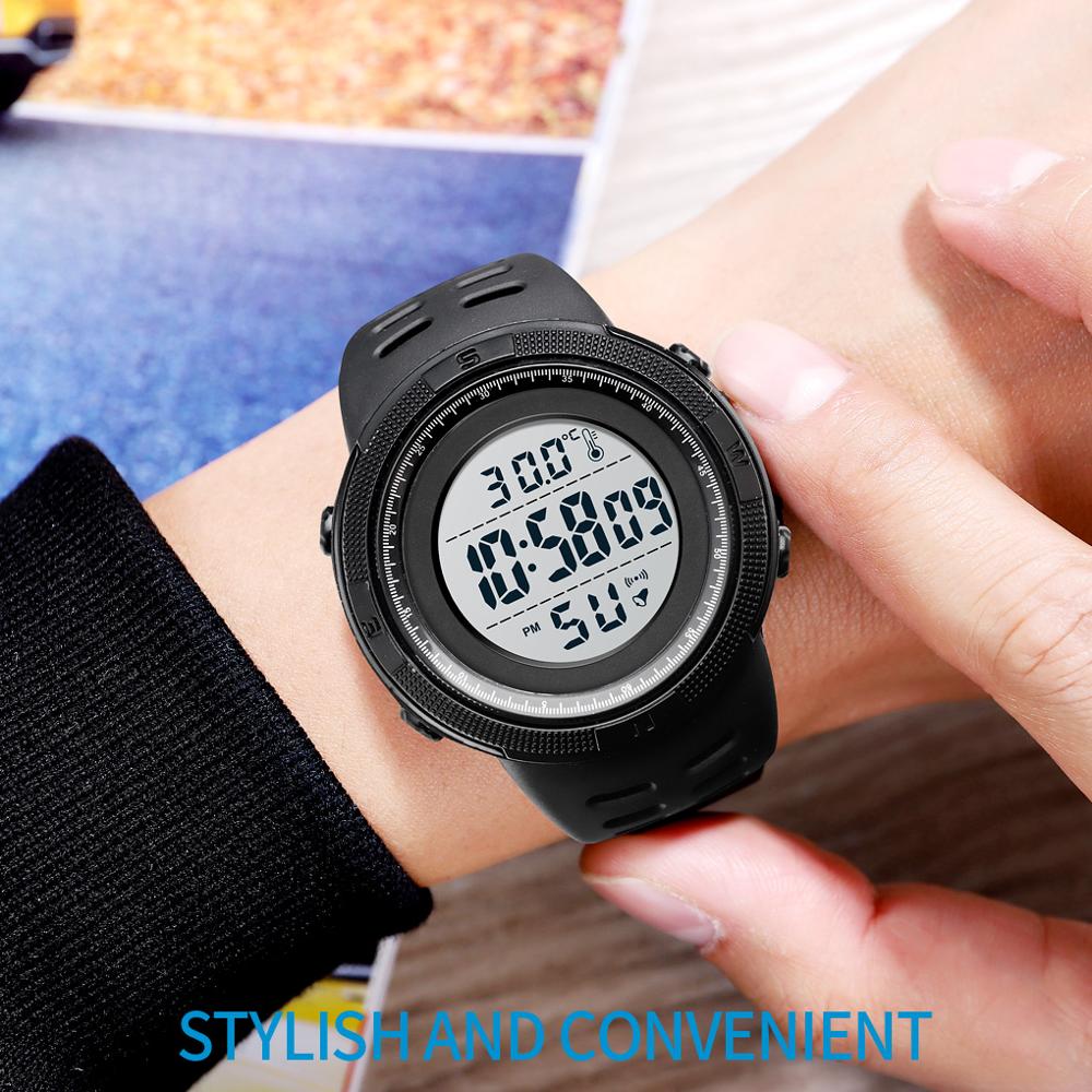 SKMEI 1681 Body Temperature Men's Watch Electronic 5Bar Waterproof Long Battery Life Alarm Clock LED Healthy Male Sport Watch - V.I.P Digital Presence