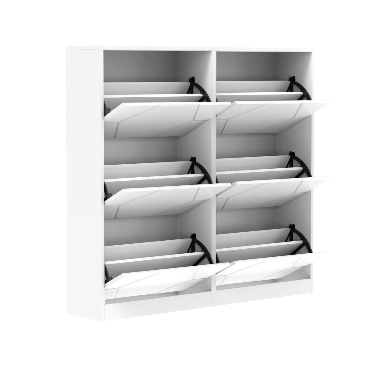 Shoe Storage Cabinet for Entryway, 6 Tiers Shoe Organizer with Carved Panels Vertical Shoe Cabinet for Front Door Entrance - V.I.P Digital Presence