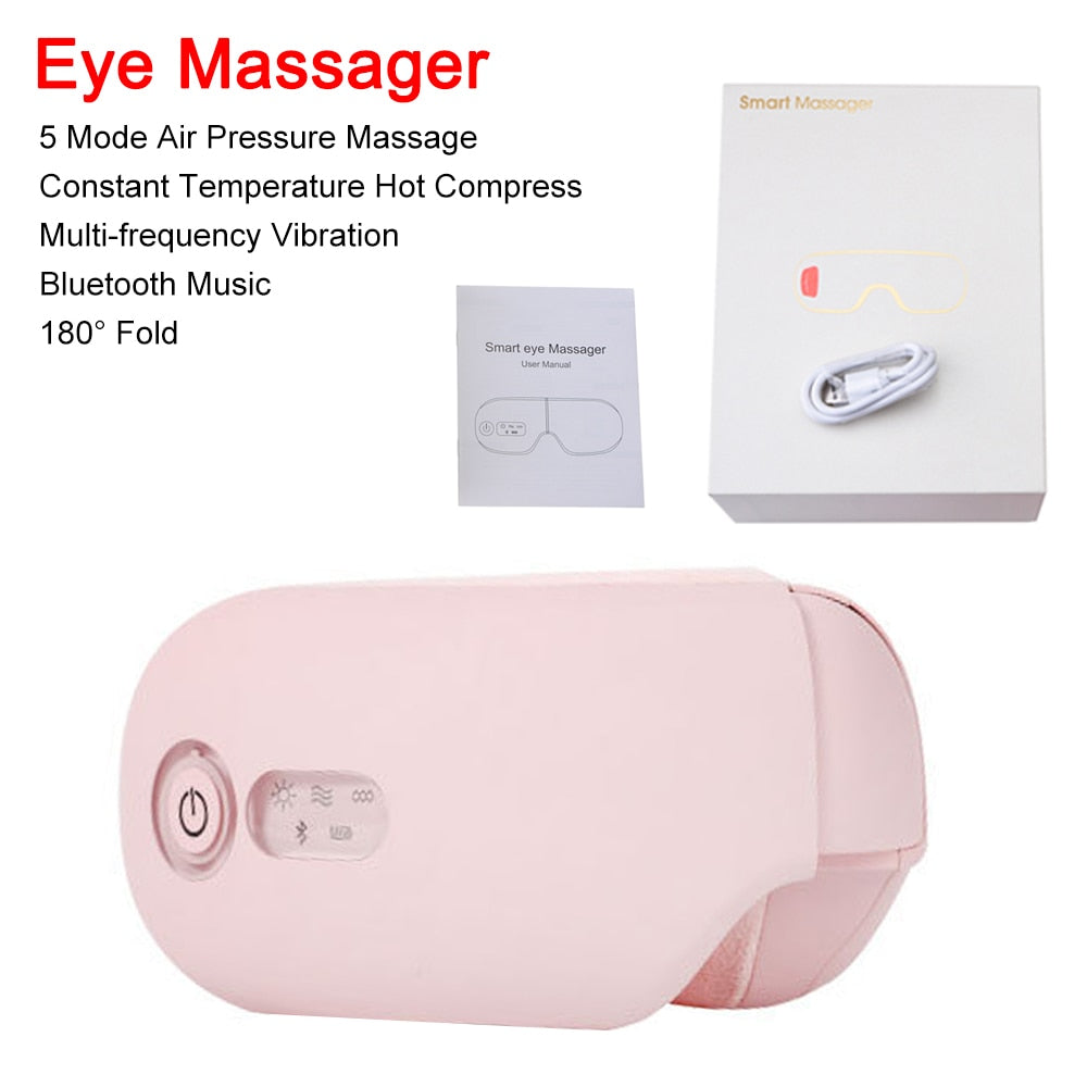 Bluetooth Smart Vibration Eye Massager Eye Care Device Hot Compress Glasses Instrument Music Foldable Eye Protection - V.I.P Digital Presence