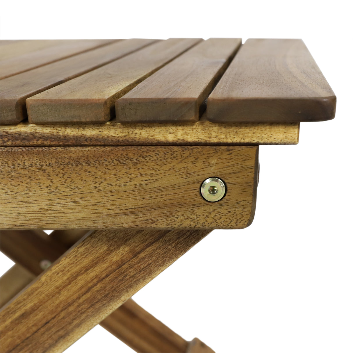 Outdoor Folding Wooden Side Table, Natural, 15"D x 22.75"W x 18.25"H - V.I.P Digital Presence