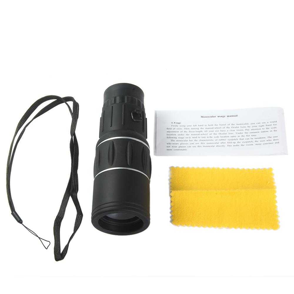 Telescopio monocular Beileshi 16 x 52 de doble enfoque con zoom óptico, binoculares con revestimiento, mira óptica para caza.