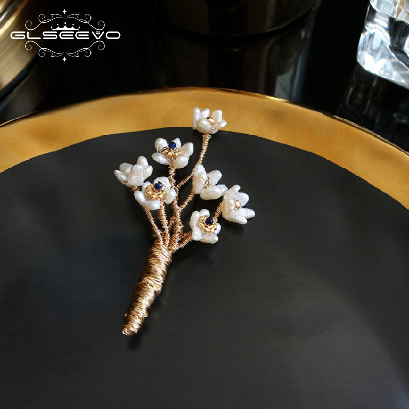 GLSEEVO Natural Shell Flower Handmade Tree Brooch For Women Party Beautiful Brooches Broche Femme Bijoux Luxury Jewellery - V.I.P Digital Presence