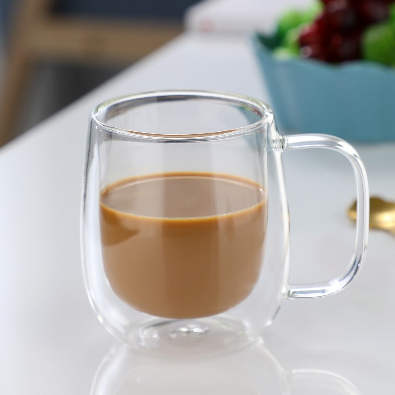 Creative Double Layer Mug with Double Layer Glass Cup and High Borosilicate Glass - V.I.P Digital Presence