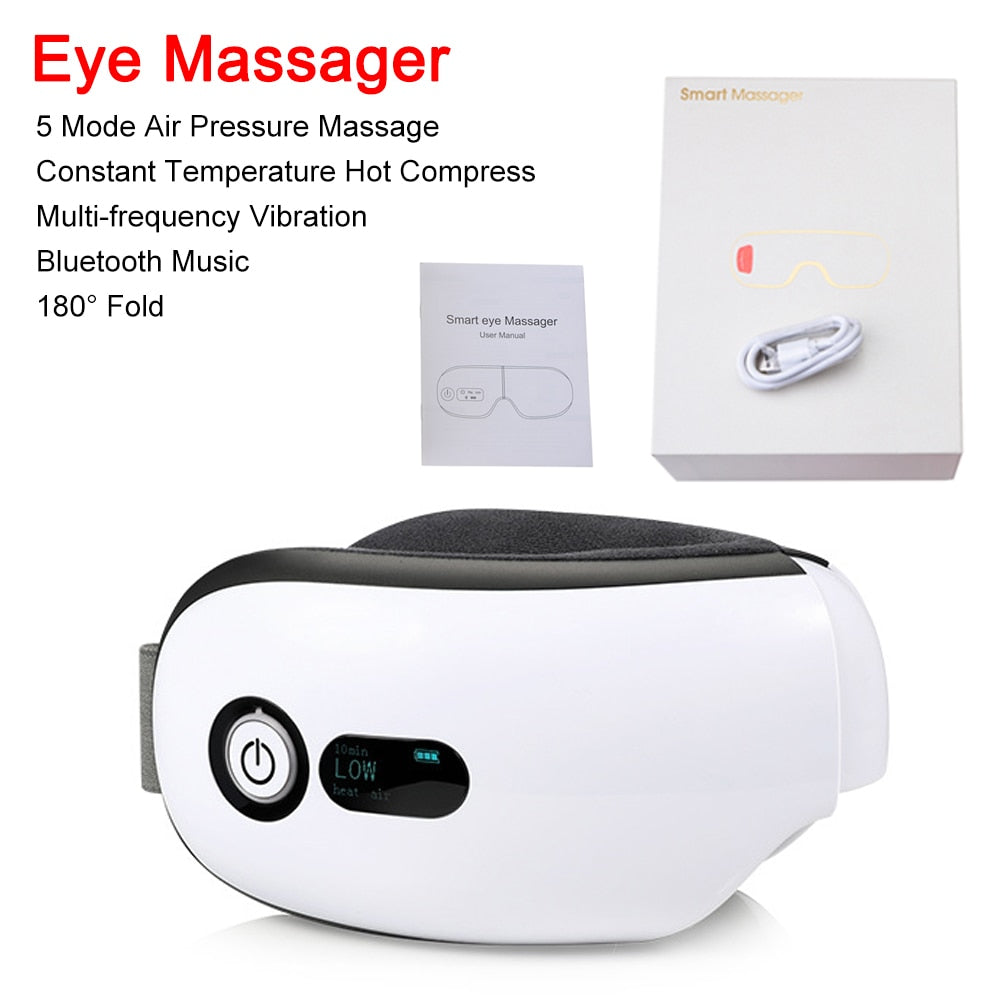 Bluetooth Smart Vibration Eye Massager Eye Care Device Hot Compress Glasses Instrument Music Foldable Eye Protection - V.I.P Digital Presence