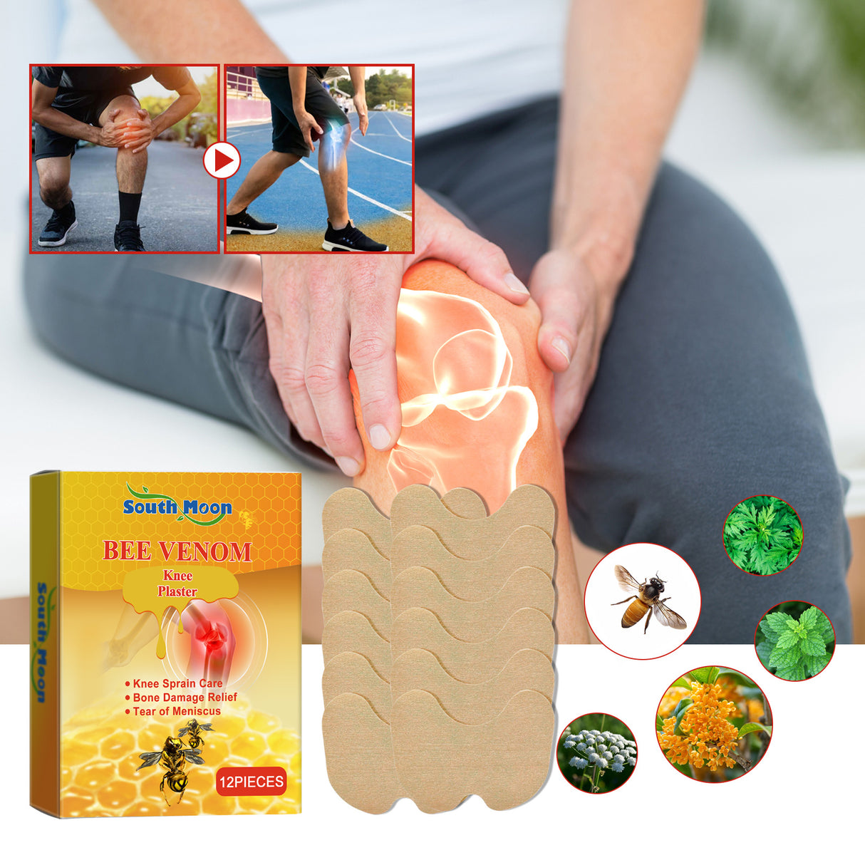 Knee Care Patch, Bee Venom Knee Joint Patch To Relieve Knee Discomfort Massage Care Patch - V.I.P Digital Presence