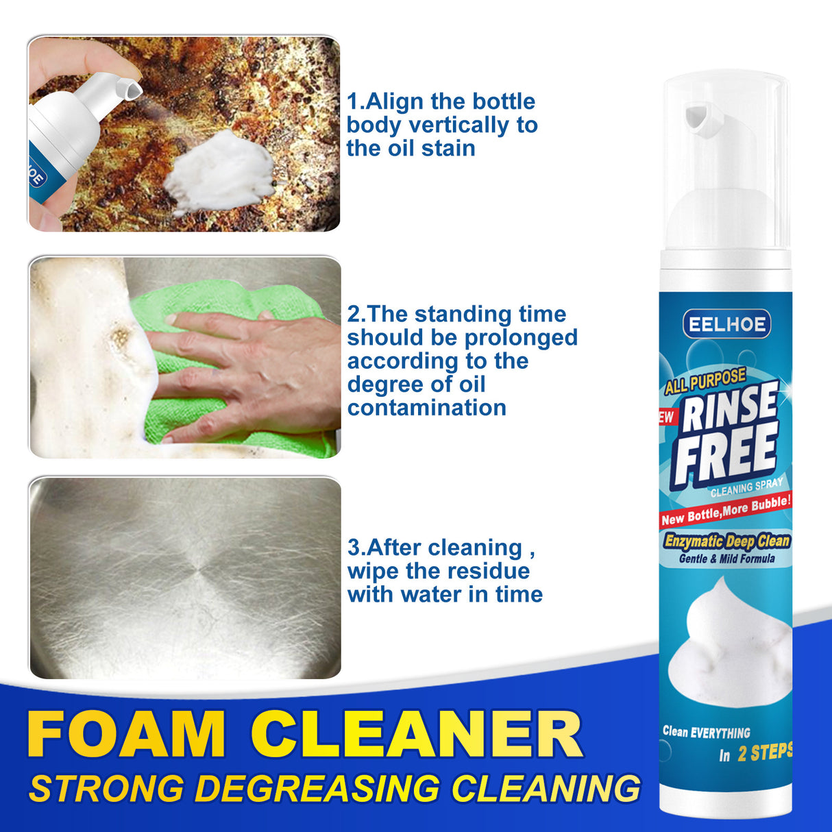 Heavy Grease Kitchen Foam Cleaner, Multi-Purpose Stove Hood To Remove Rust Stains Kitchen Utensils Oil Stains - V.I.P Digital Presence