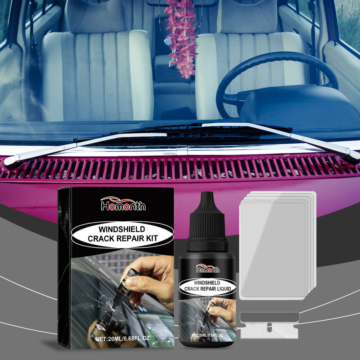 Automotive Windshield Repair Fluid Automotive Glass Cleaning Crack Repair Agent Clear Vision - V.I.P Digital Presence