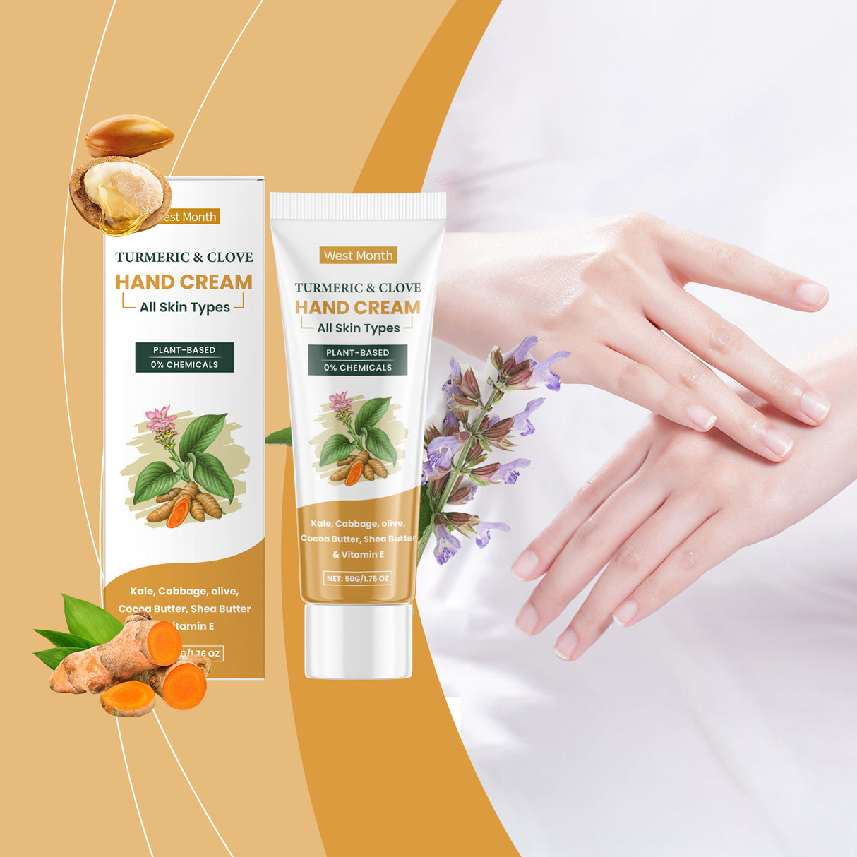 Turmeric Clove Oil Hand Cream Gentle Moisturizing And Hydrating Winter Hand Cream For Dry Hands