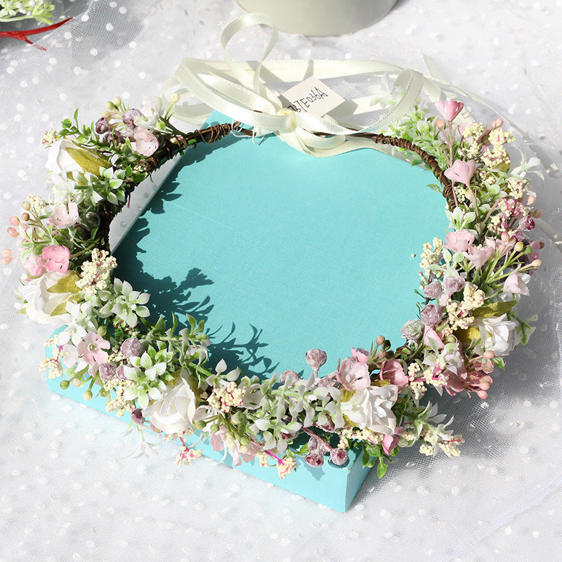 Ancient style girl Hanfu headwear simulation full sky star small floral headband forest princess bridal wreath - V.I.P Digital Presence