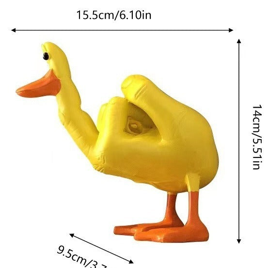 Middle finger duck statue resin crafts ornaments duck you spoof middle finger desktop decoration - V.I.P Digital Presence